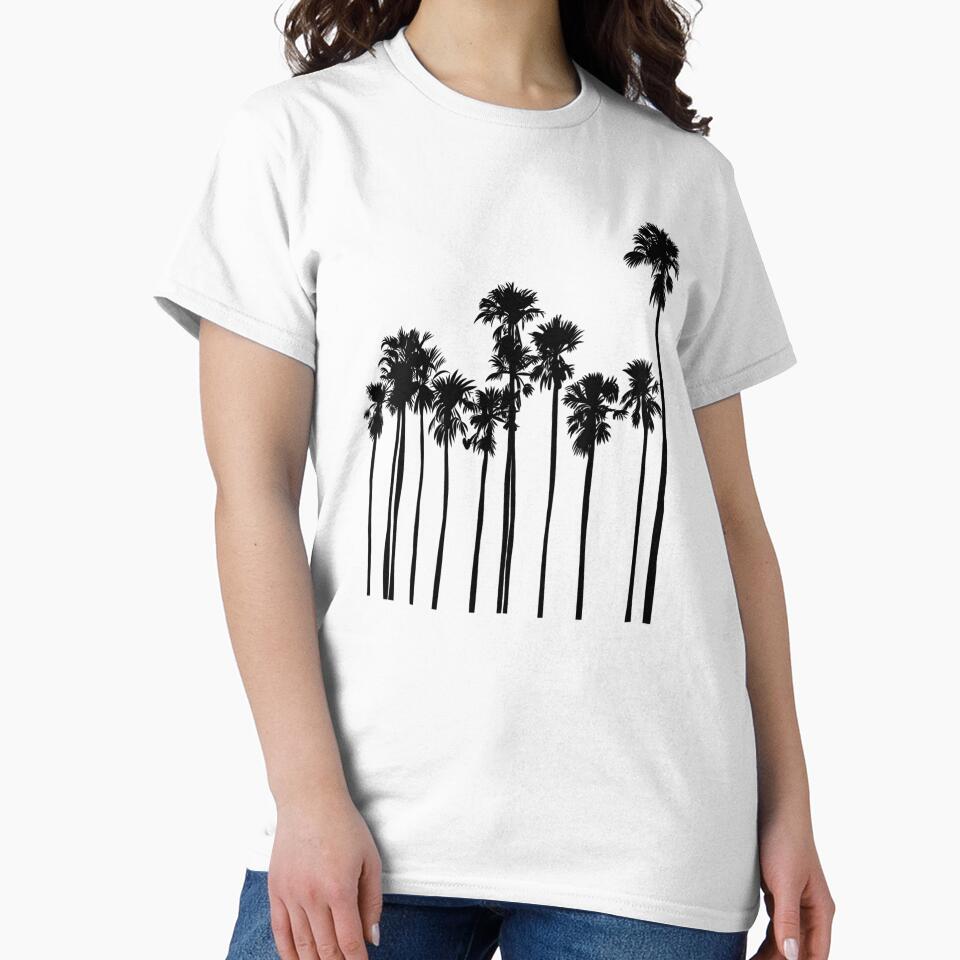 Black and white palm trees art print by dcrc