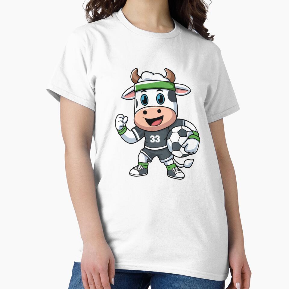 Cute Soccer Cow T-Shirt Design Sticker by CreativeTomb