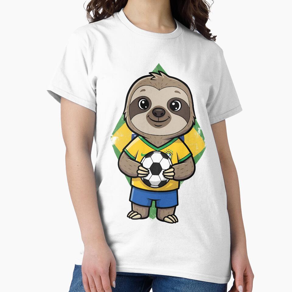 Brazil Sloth Football Fan Soccer Animal by k3rstman1
