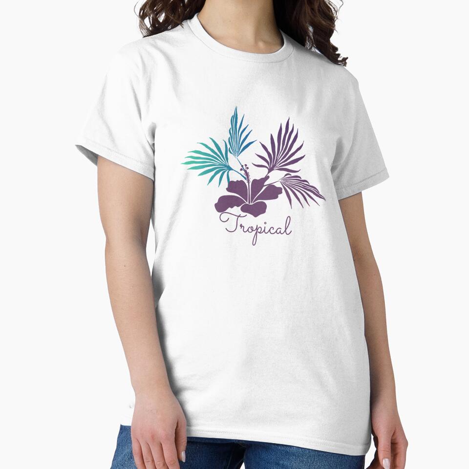 Tropical Island Hibiscus Monstera Leaves by GraphicsClub