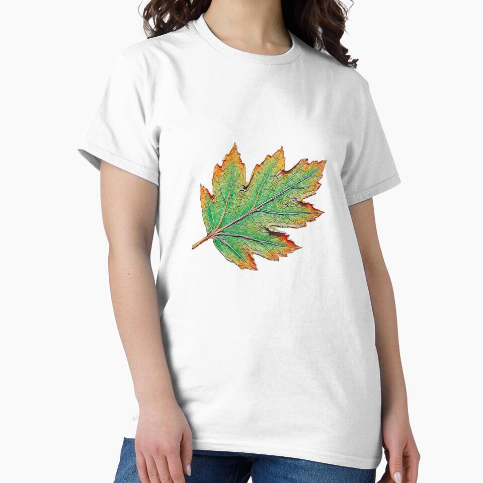 Green and orange detailed leaf by 1983Paint