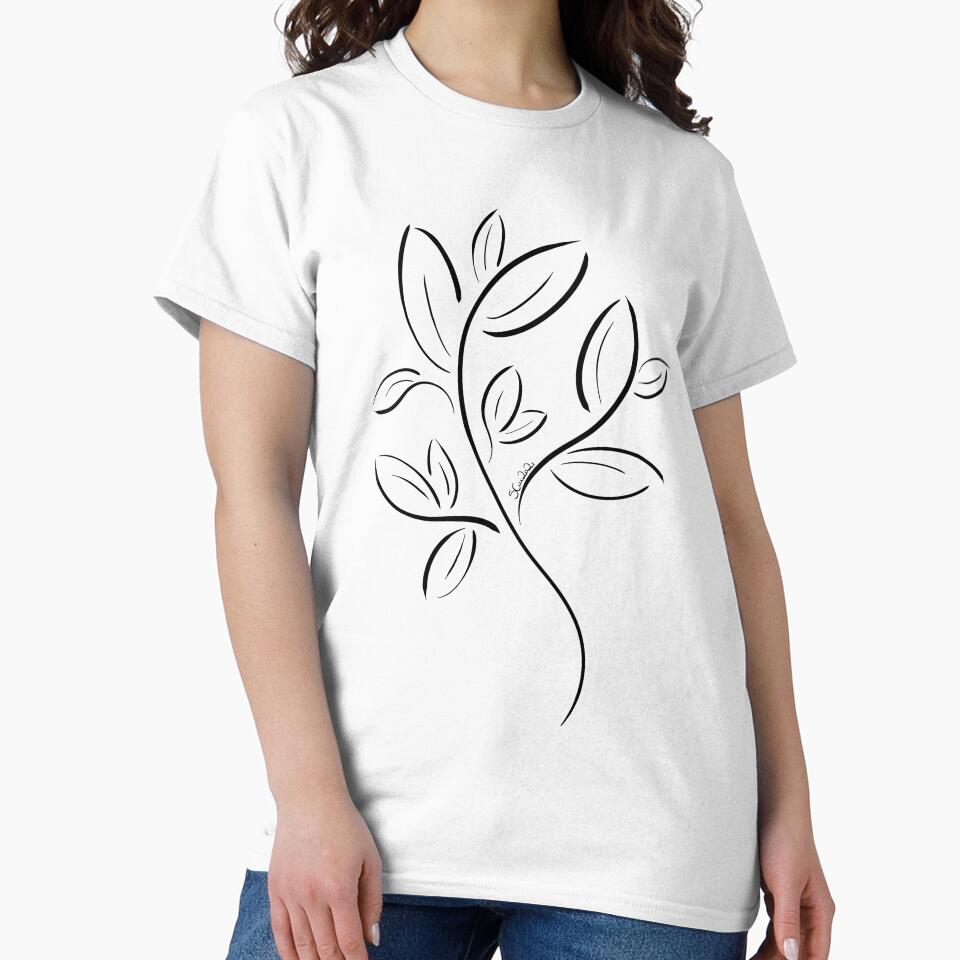 Simple Leaf Line Art by SallyCleggArt