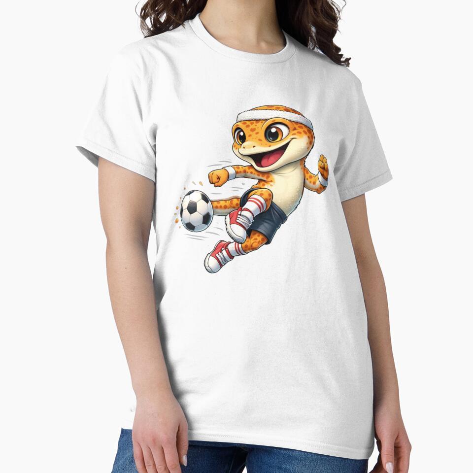 Cute Gecko Soccer Player – Funny Lizard Football Cartoon by the-dovlat
