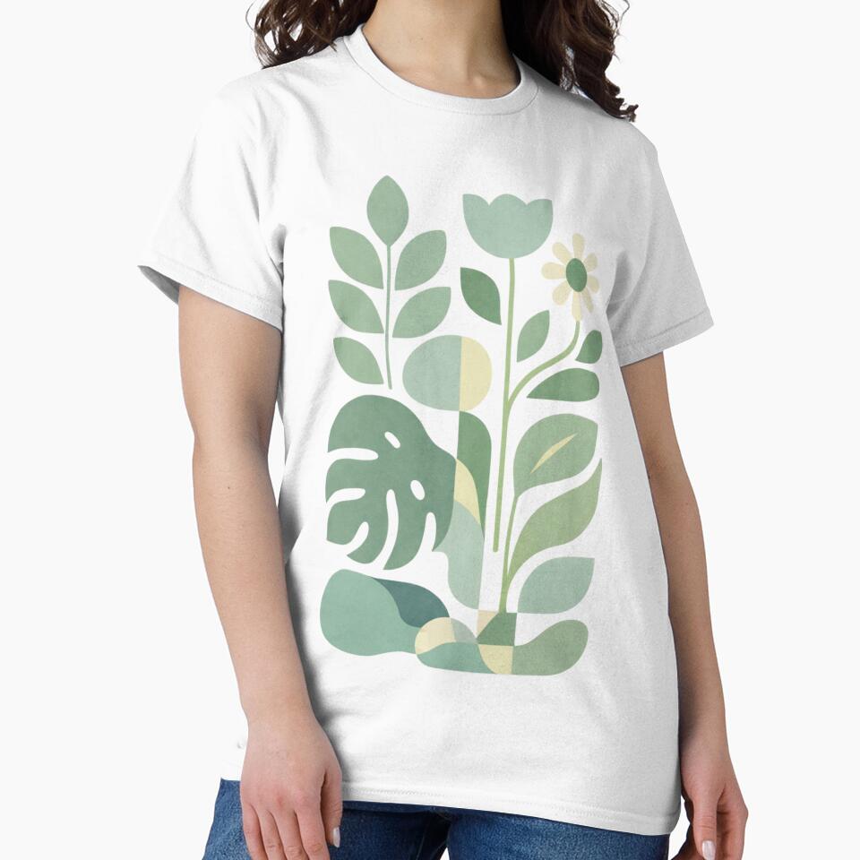 Mid Century Modern Botanical Illustration in Green by LoppiPrintShop
