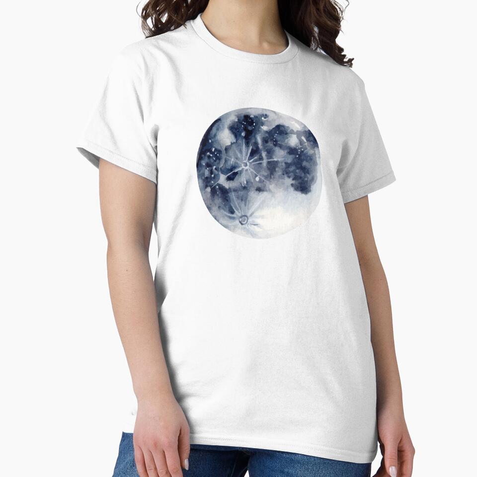 Full Moon in Watercolor by Harpley Design Studio