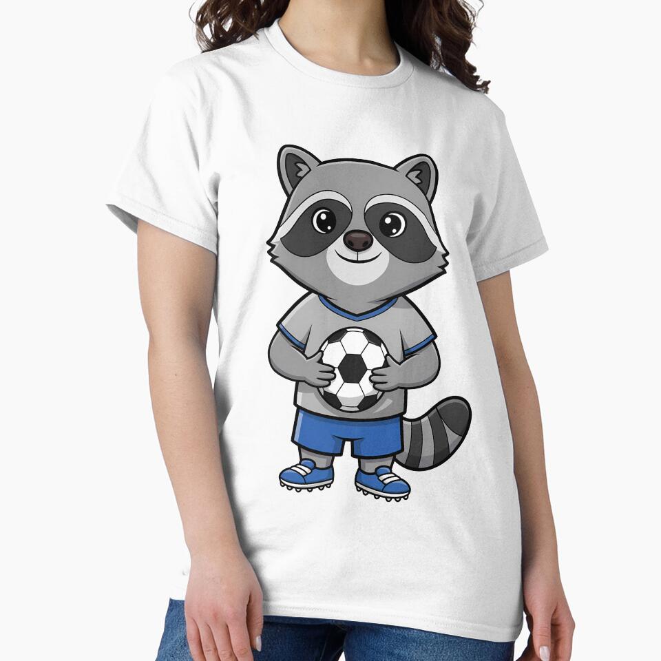 Raccoon Soccer Player Cartoon Kids by k3rstman1
