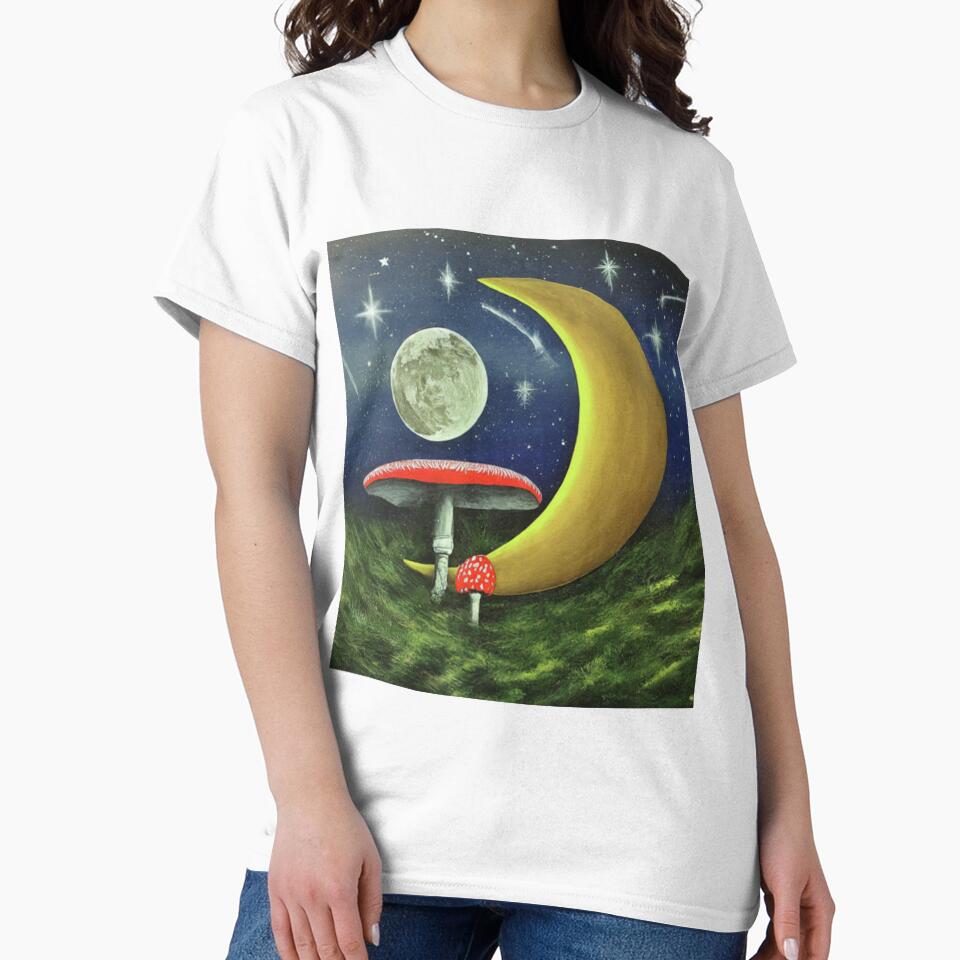 MOON AND MUSHROOM PAINTING by Obinne