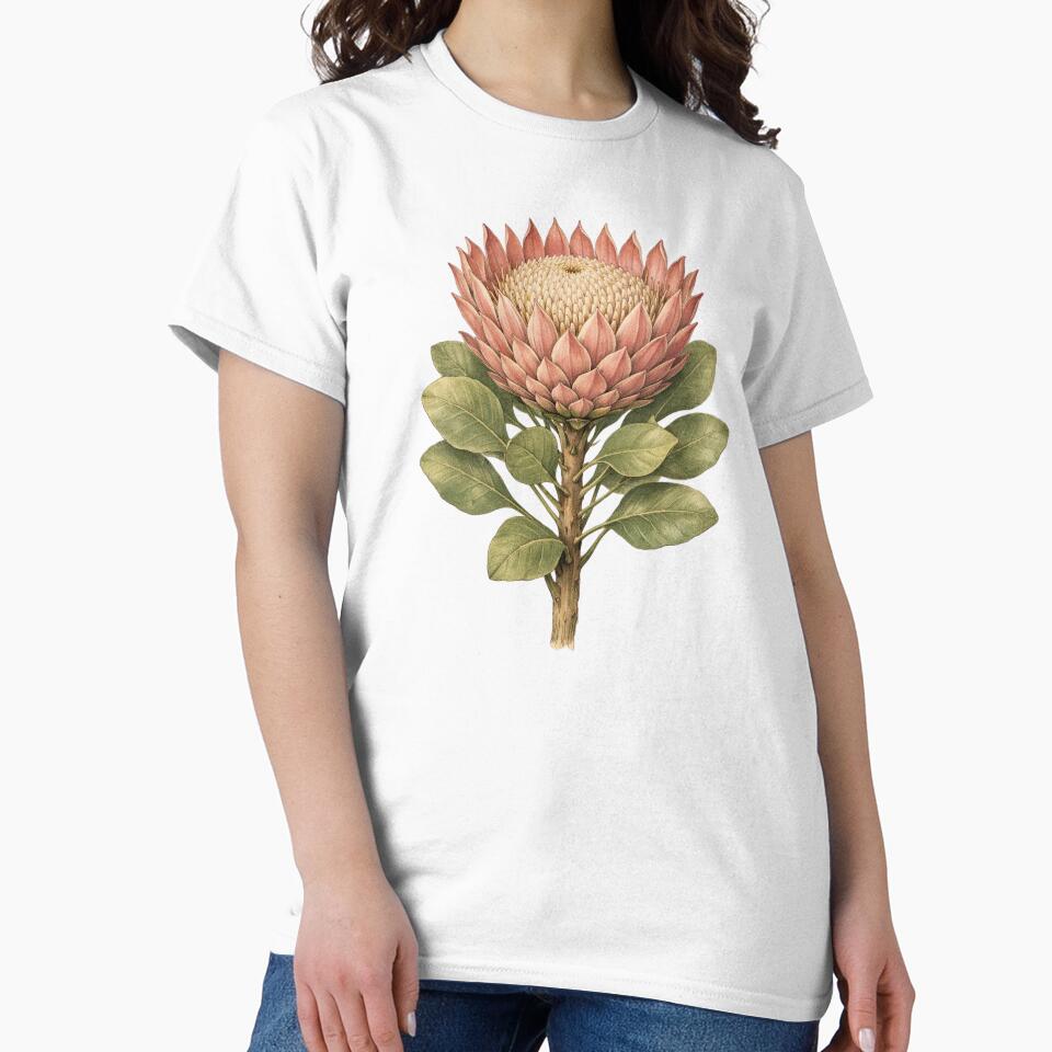 Vintage King Protea Botanical Illustration - Protea Cynaroides Antique Botanical Print by Darlin8888