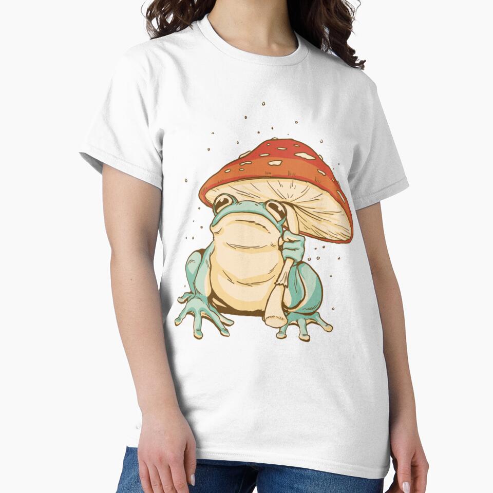 Cottagecore Frog With Mushroom by GatheringPlace