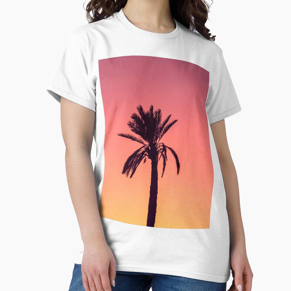 Tropical Pink Palm Trees Sunset by newburyboutique