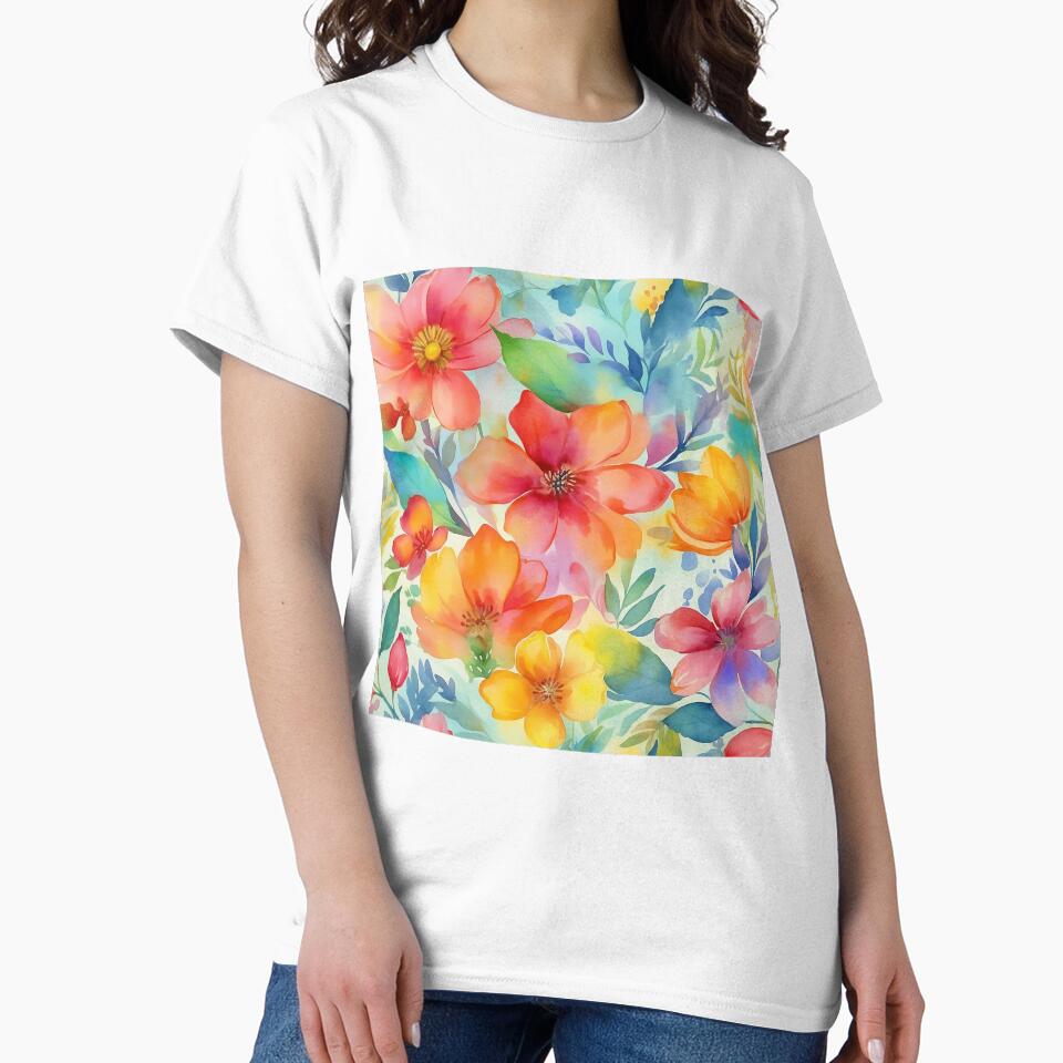 Springtime Floral Blooms 8 : Watercolor Floral Seamless Pattern for DIY Crafts and Home Decor by Shadi Rosenow