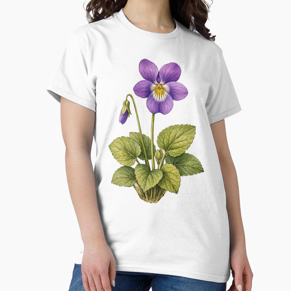 Viola Odorata Vintage Botanical Print - Antique Violet Wall Art by Darlin8888