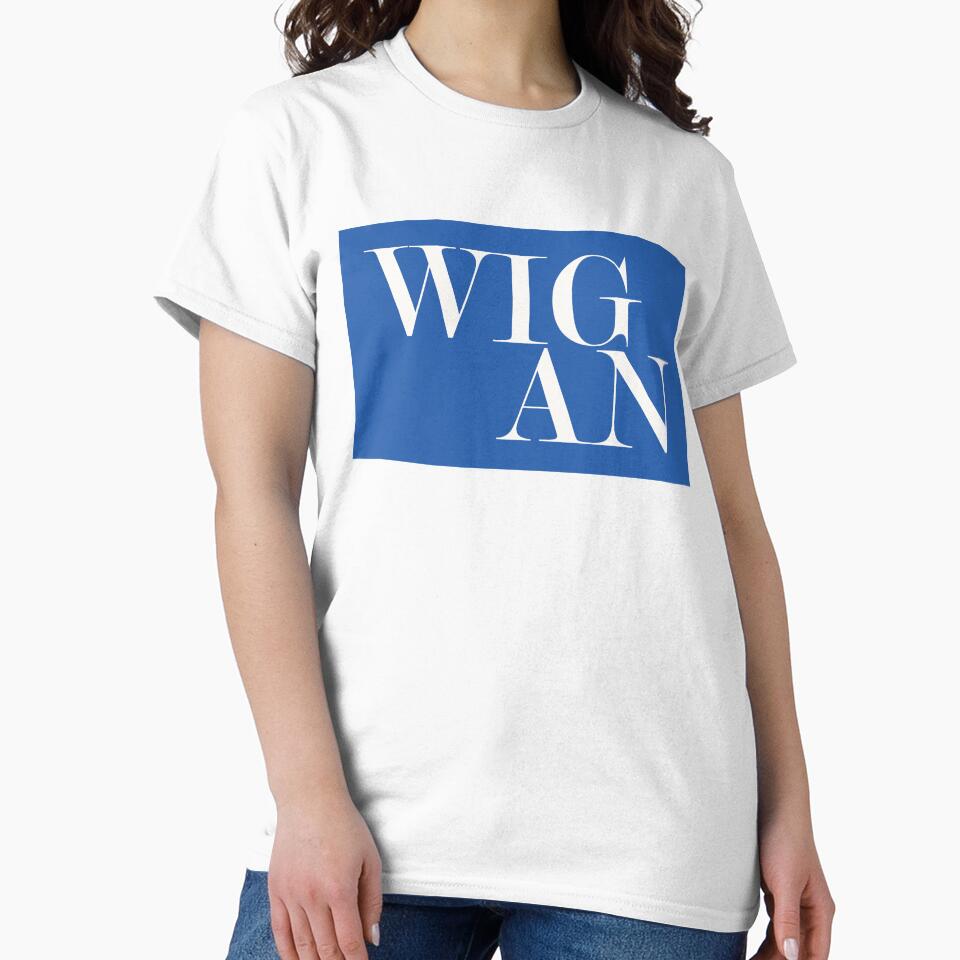 Wigan UK City Typography Minimalist Patriotic Travel Souvenir by kakarikihill