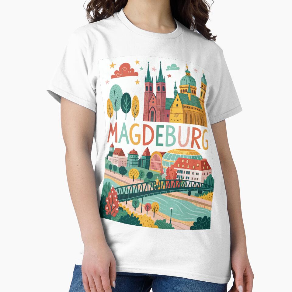 Magdeburg Germany Travel Poster | Cathedral & Cityscape Illustration | Colorful European Wall Art by Witsprings