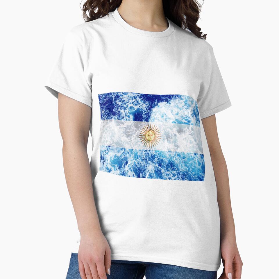 Flag of Argentina - Ocean Waves Navy Naval Nautical Sailor Sea Cool Flags by Dr-Pen