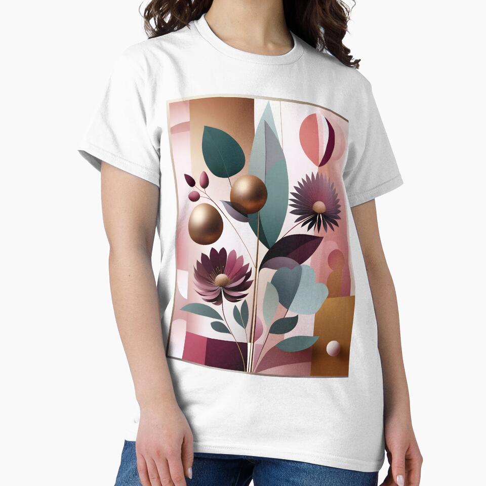 Mid Century Modern Abstract Botanical  Floral Pattern  Berry, Gold #1 by Prints and Lifestyle