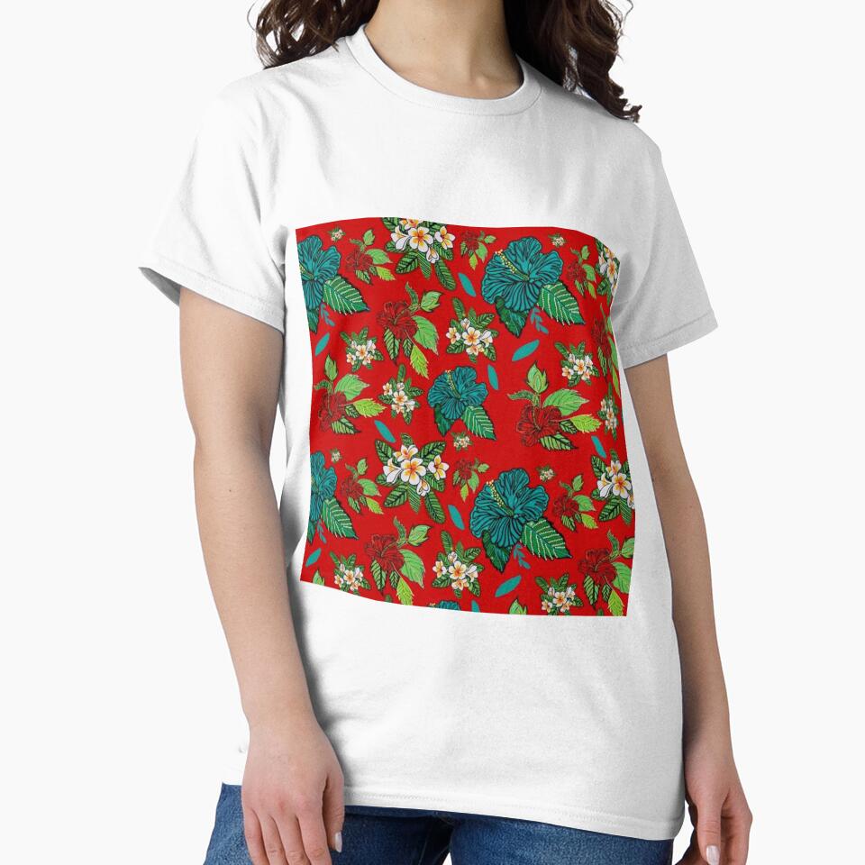Christmas Australian Hibiscus and Frangipanni Flowers by Tracey  Bartlett