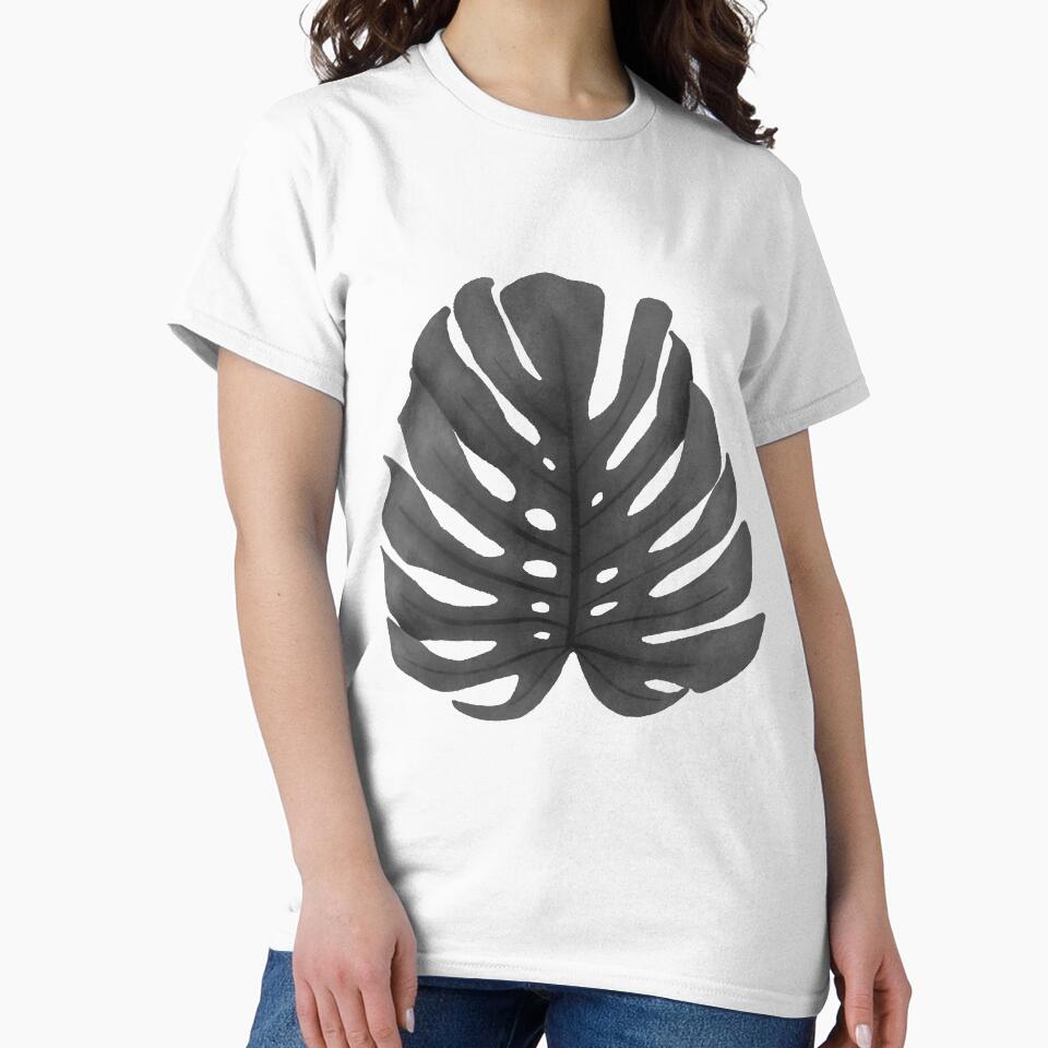 Black and White Monstera Leaf by marta-maria