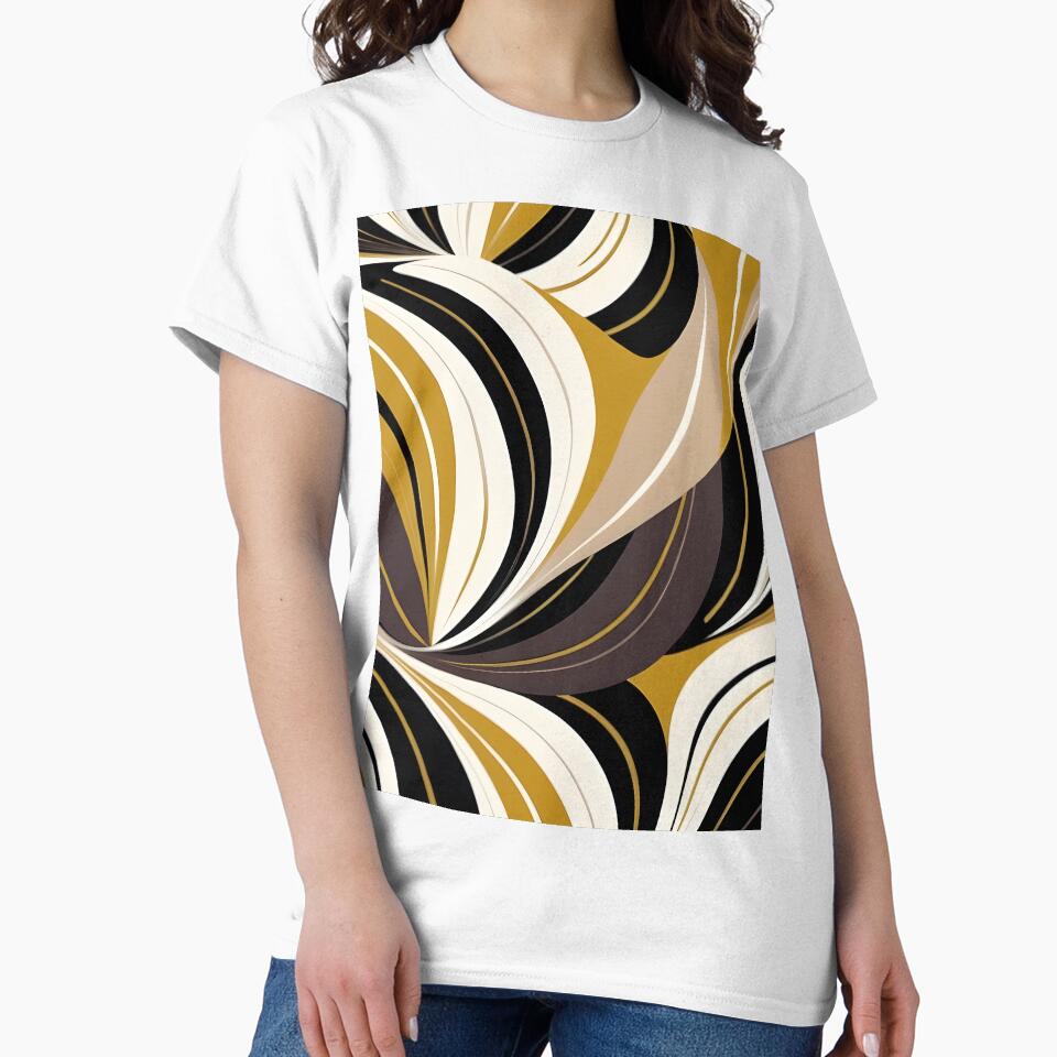 Mid Century Modern Abstract Botanical Fawn, Dark Brown by Prints and Lifestyle