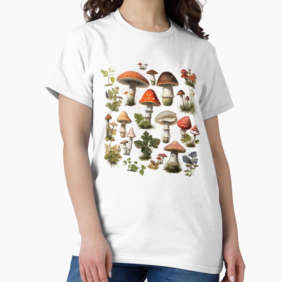 Botanical forest mushroom fungi by OliveAndSnow