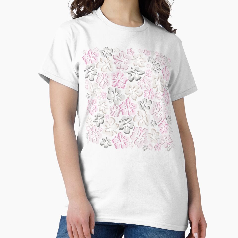 tropical hawaiian flowers (beige & pink) by stainedauroras
