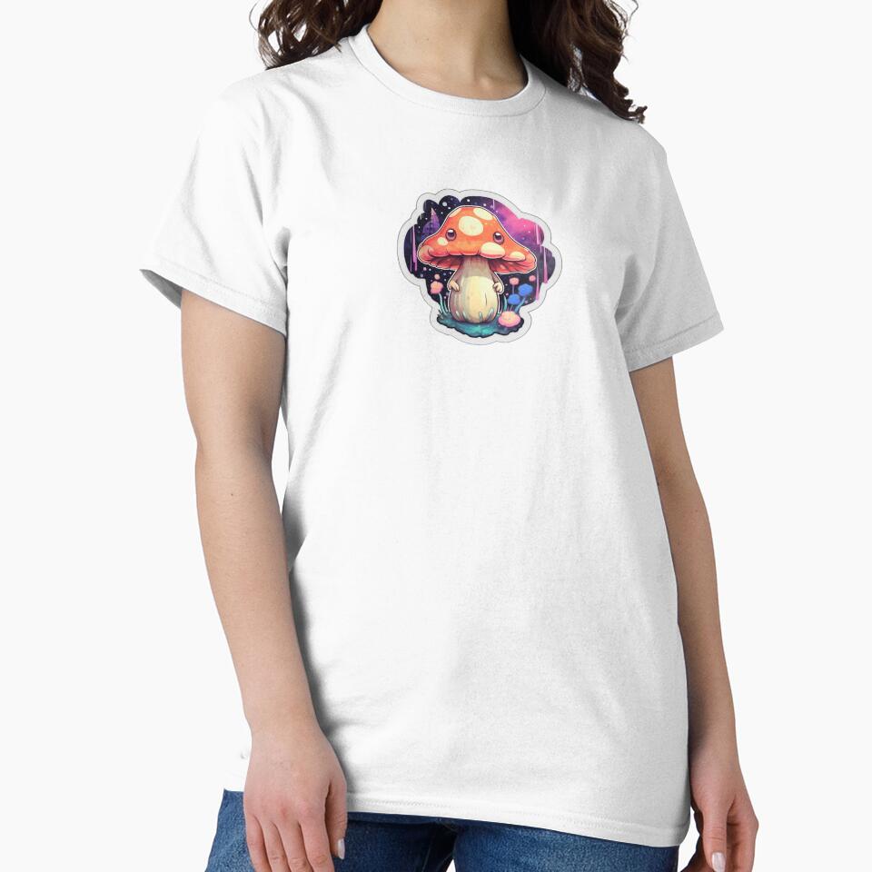Colourful Manga Mushroom | White Watercolour | Nature, Woods, Forest, Meadow, Botanical by FantasySoul