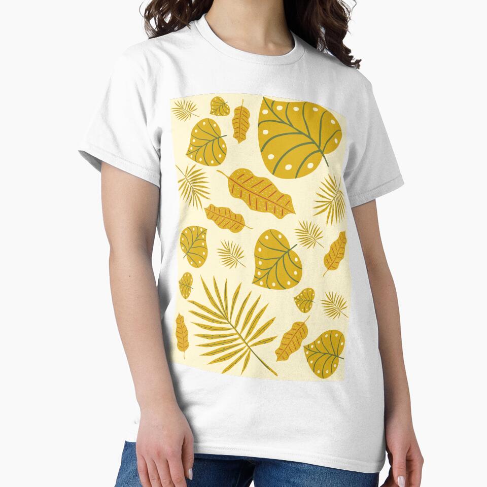 orange tropical leaves aesthetic print by shivanigautam