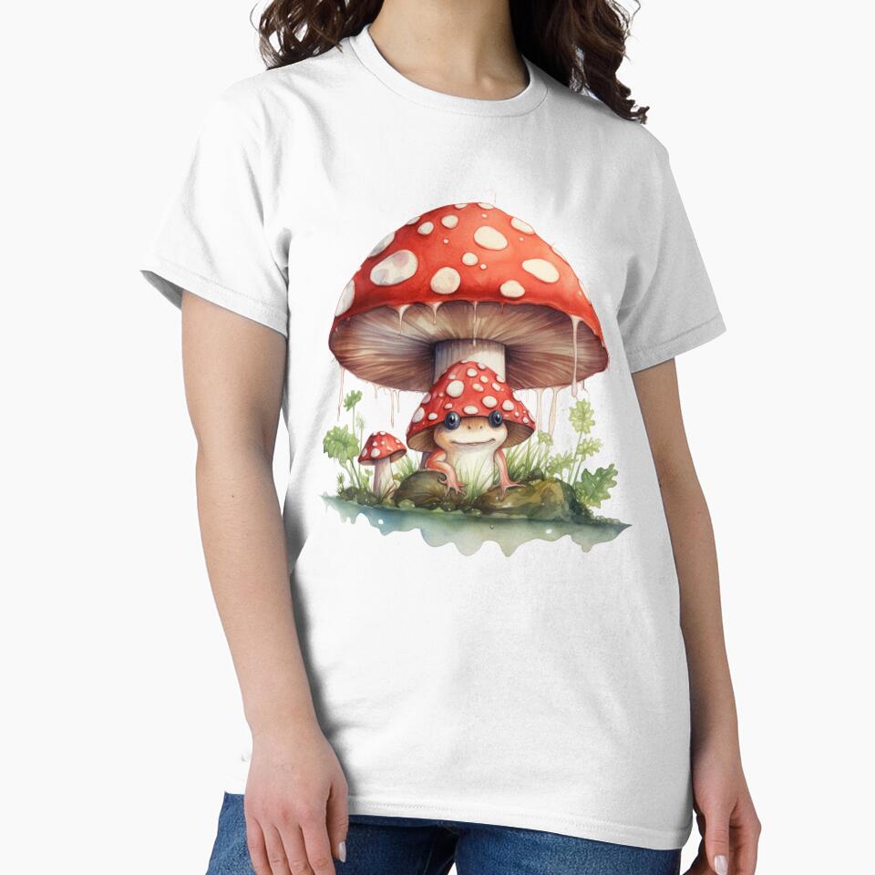 Crazy mushroom frog under mushroom umbrella cottagecore by OliveAndSnow