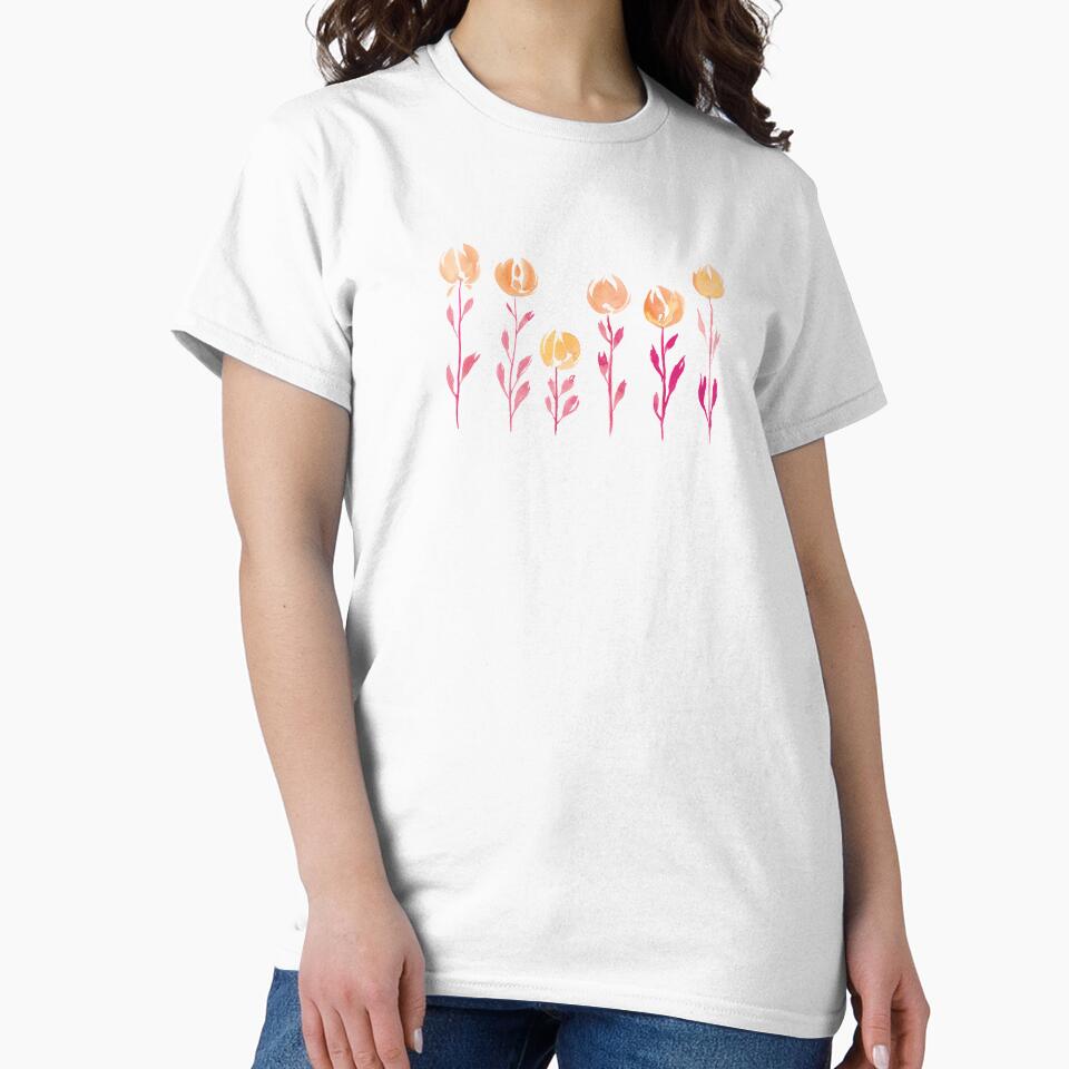 Floral Stems | Orange Pink by RebeccaFlaherty