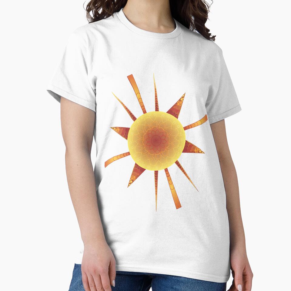 Radiant Sun Mandala | Abstract Celestial Sunburst Illustration by The Amber Bird