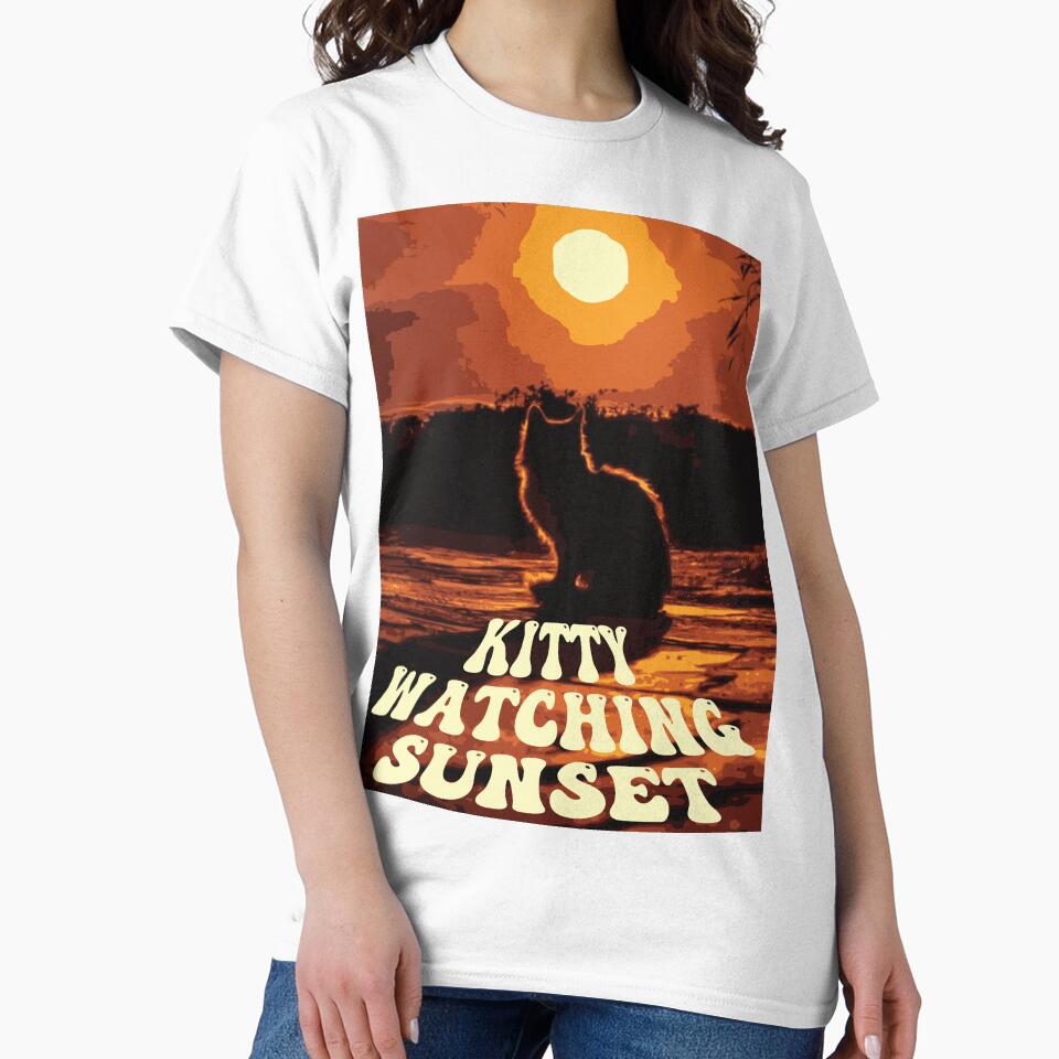 Kitty Cat Looking at Sunset by typoinspired