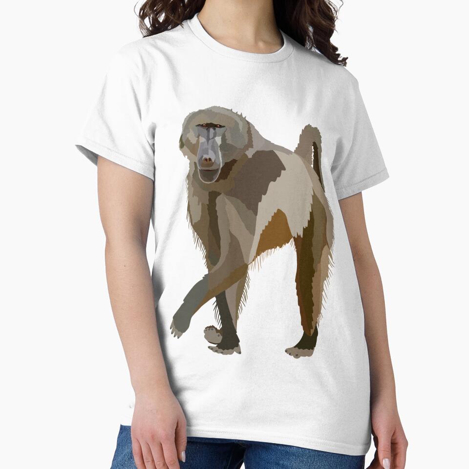 C is for Chacma Baboon,Chacma Baboon Illustration – Primate Art for Wildlife and Nature Lovers by PrettylittlepastelUk