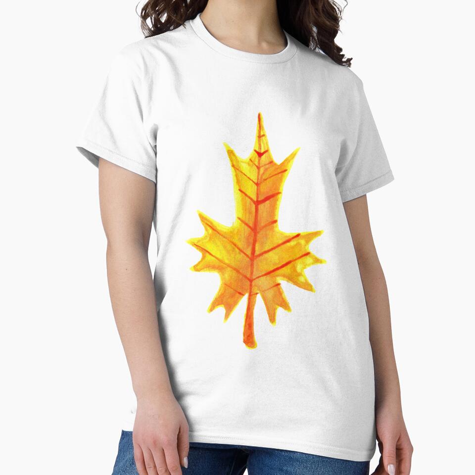 Golden Yellow Leaf Watercolor by SaradaBoru