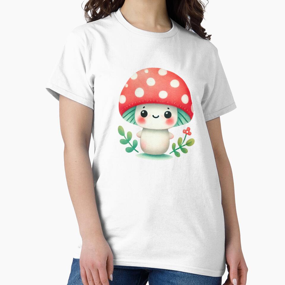 Cute Mushroom with Red Polka Dot Cap by Little Care Studio