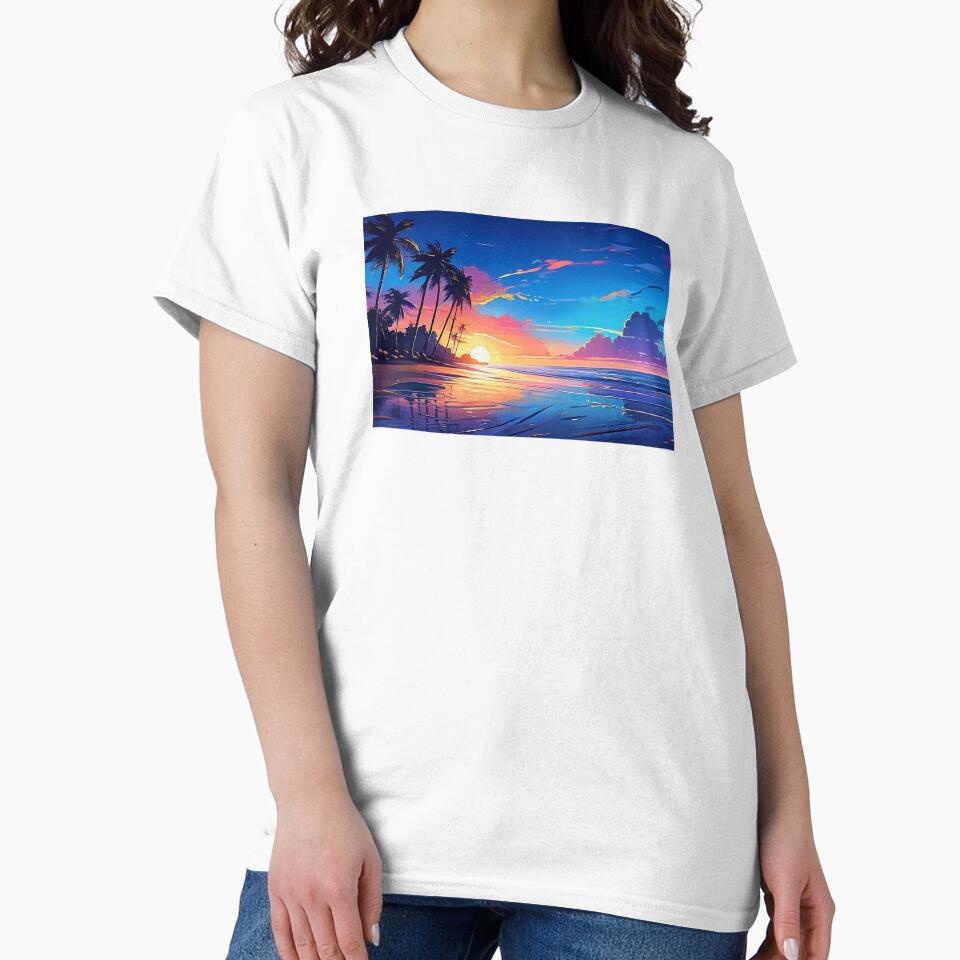 Sunset on the Beach – Stunning Coastal Sunset Art with Vibrant Colors and Tranquil Vibes by UniGift