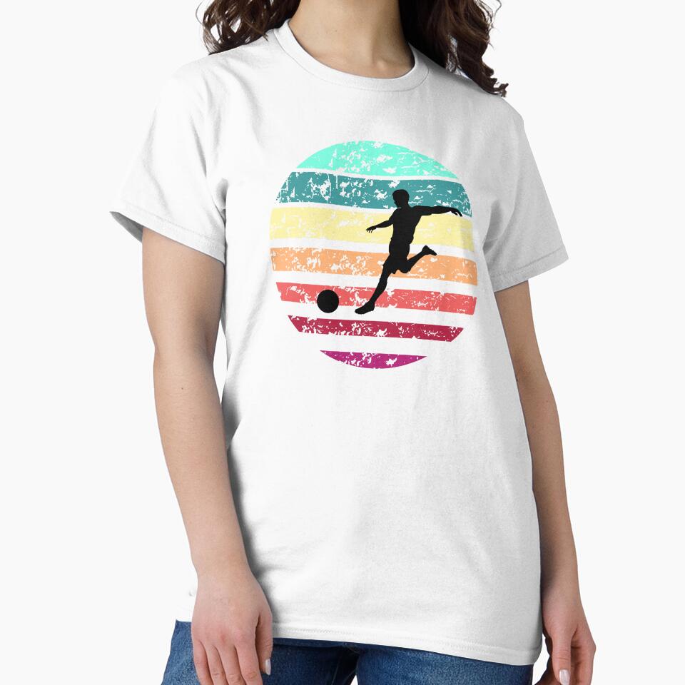 soccer push kick boy vintage summer retro football by Panda  Art
