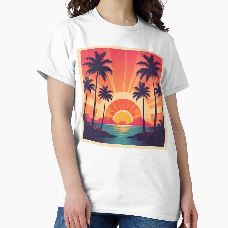 Retro Sunset Palm Trees 80s Vintage Aesthetic - 2 by RELAX STATION