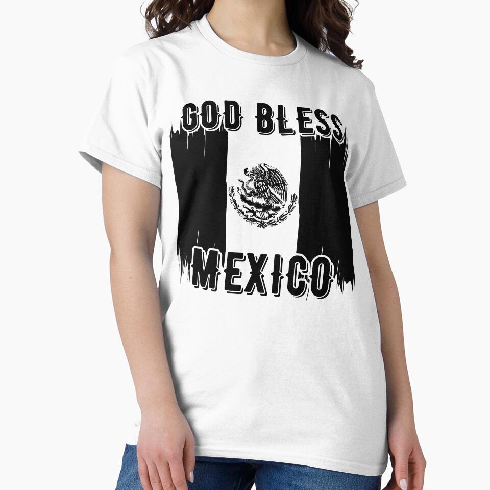 God Bless Mexico, black design by MoriaStore