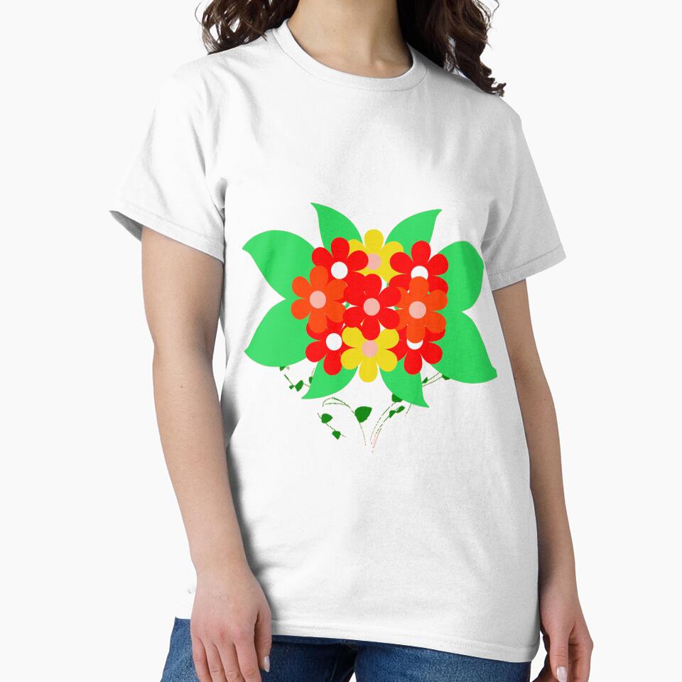 Floral and Leaves - Red, Orange and Yellow Flowers by HansiniDesigns