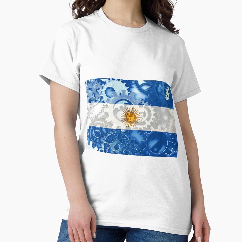 Gear Flag of Argentina Industrial Mechanic Engineer Flags by Dr-Pen