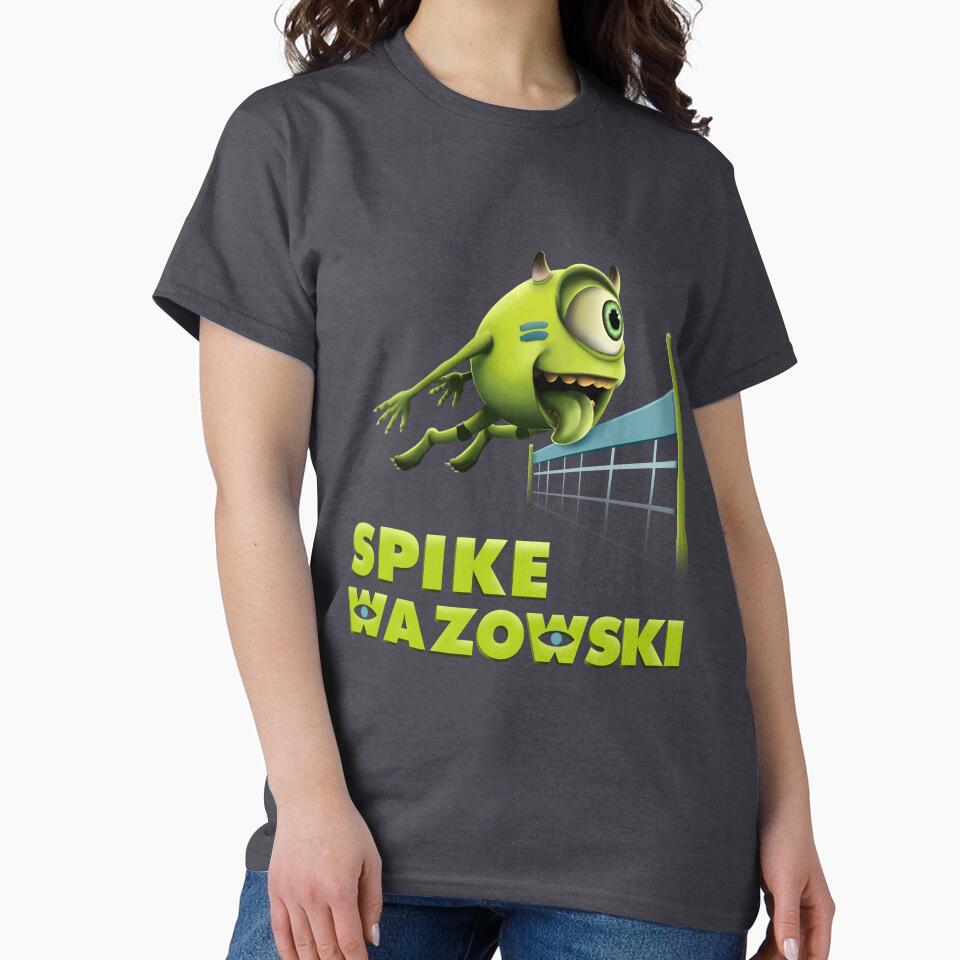 Spike WAZOWSKI Volleyball Team Shirt (Blue) by KyleDeGrootArt