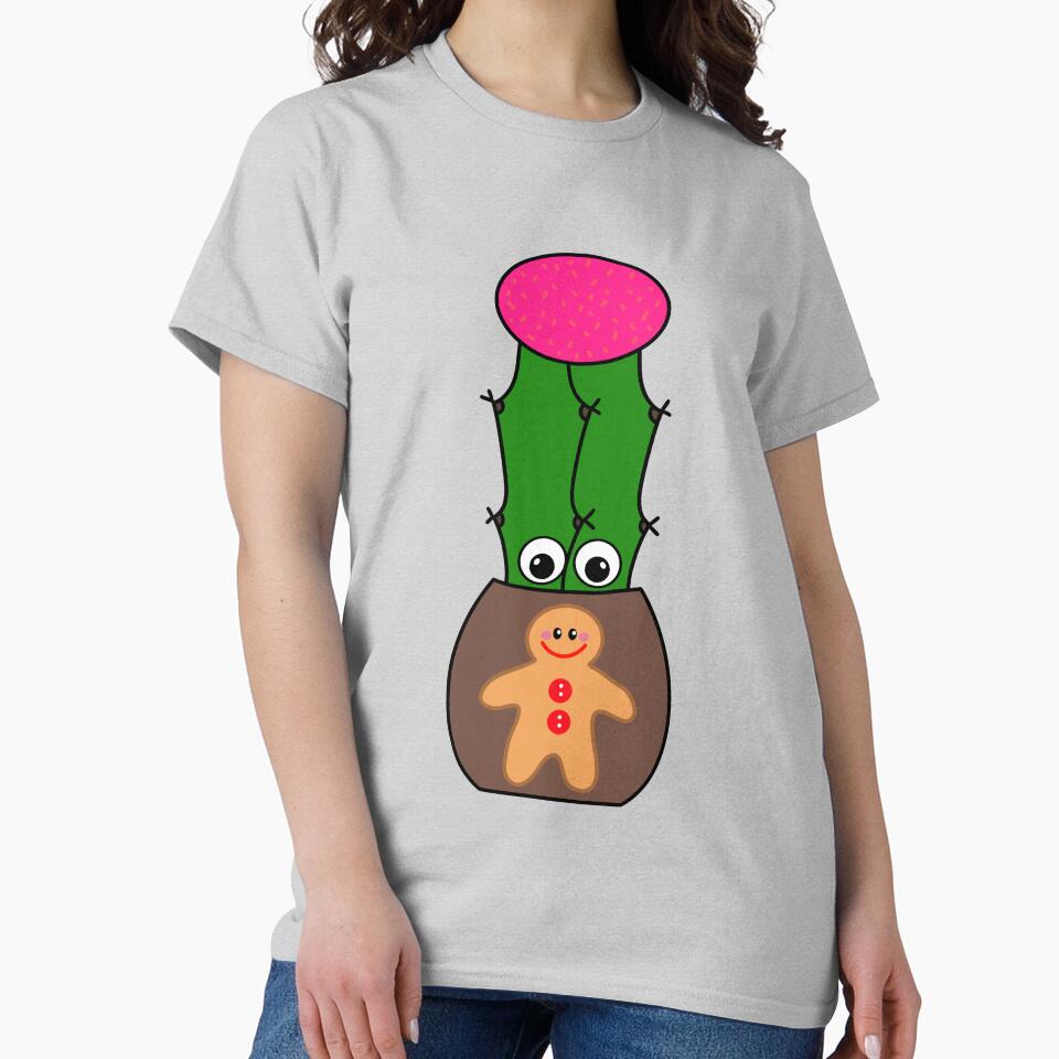 Cute Cactus Design #342: Hybrid Cactus In Gingerbread Man Pot by DreamCactus