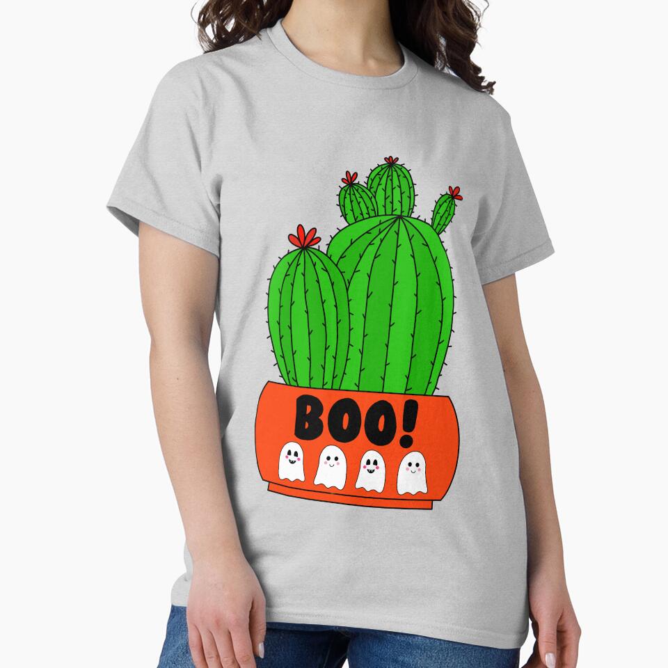 Cute Cactus Design #176: Cacti In Halloween Ghosts Pot by DreamCactus