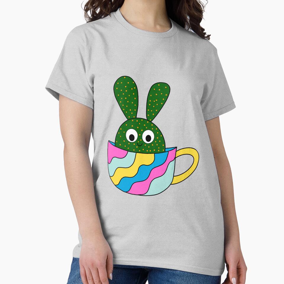 Cute Cactus Design #125: Cute Beaver Tail Cactus In A Colorful Mug by DreamCactus