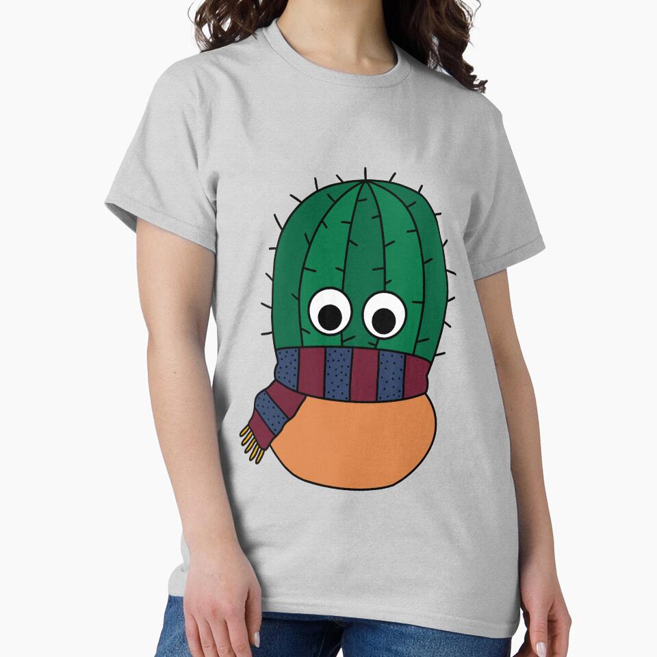 Cute Cactus Design #209: Autumn Cactus With Scarf by DreamCactus