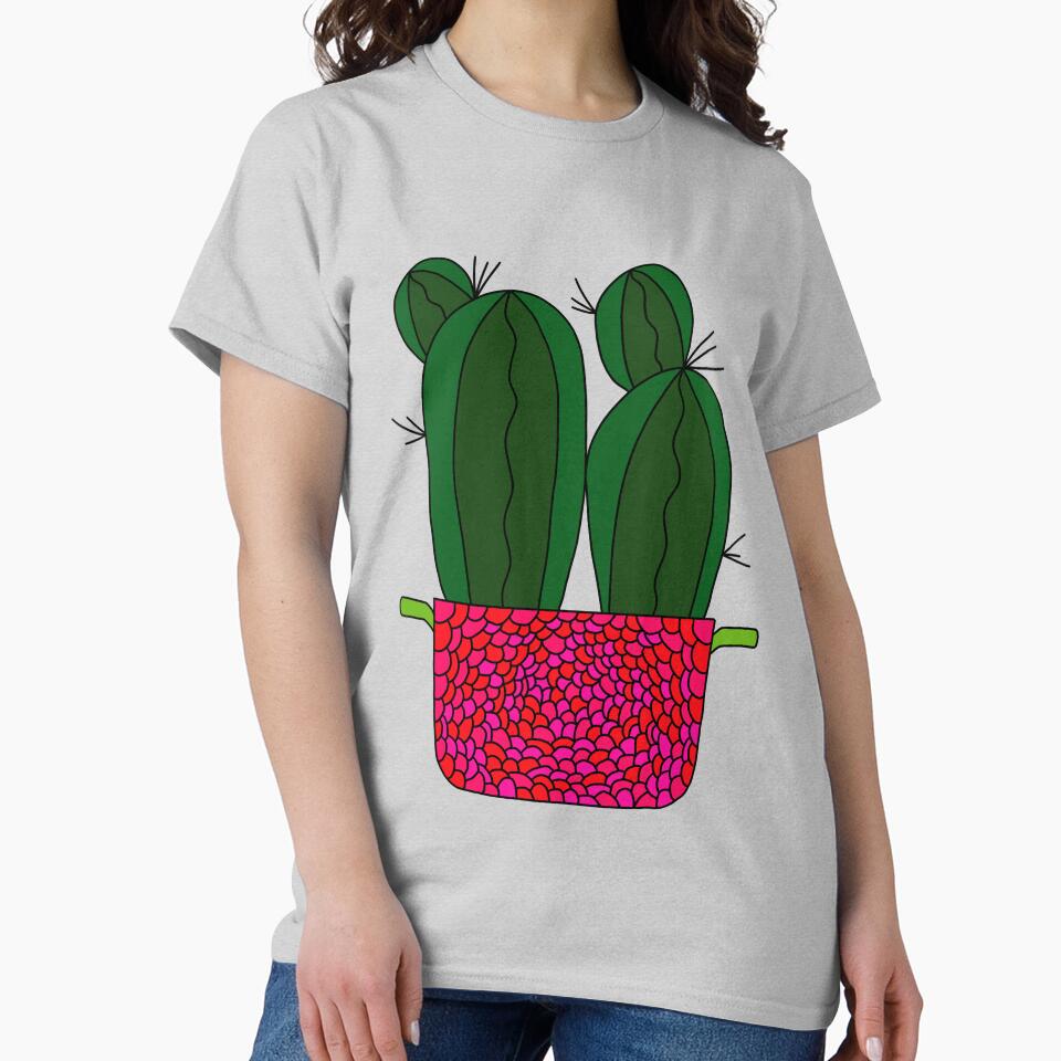 Cute Cactus Design #151: Spiky Cacti In Raspberry Inspired Pot by DreamCactus