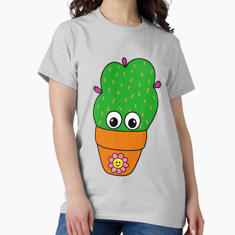 Cute Cactus Design #337: Cute Cactus In Terra Cotta Pot by DreamCactus