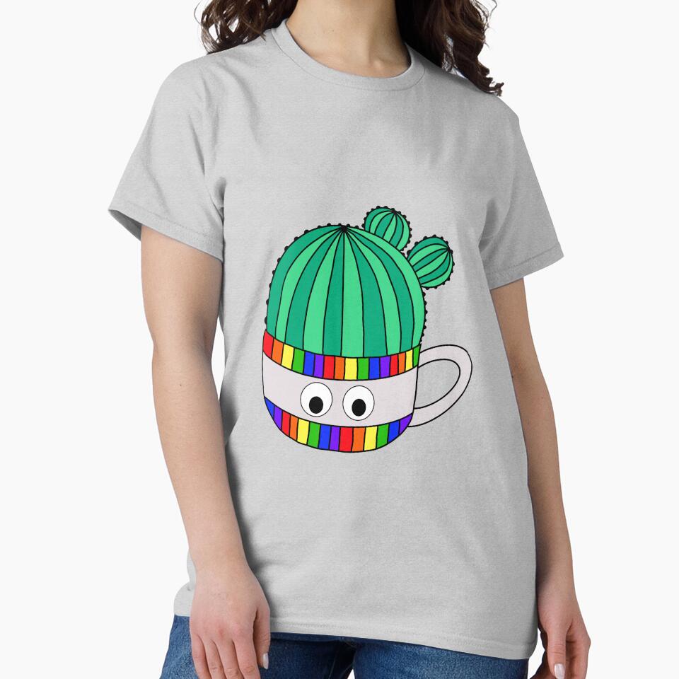 Cute Cactus Design #112: Barrel Cactus In Rainbow Mug by DreamCactus