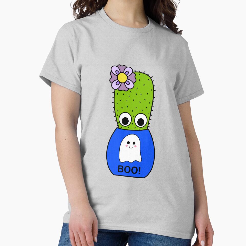 Cute Cactus Design #219: Cactus In Cute Ghost Pot by DreamCactus