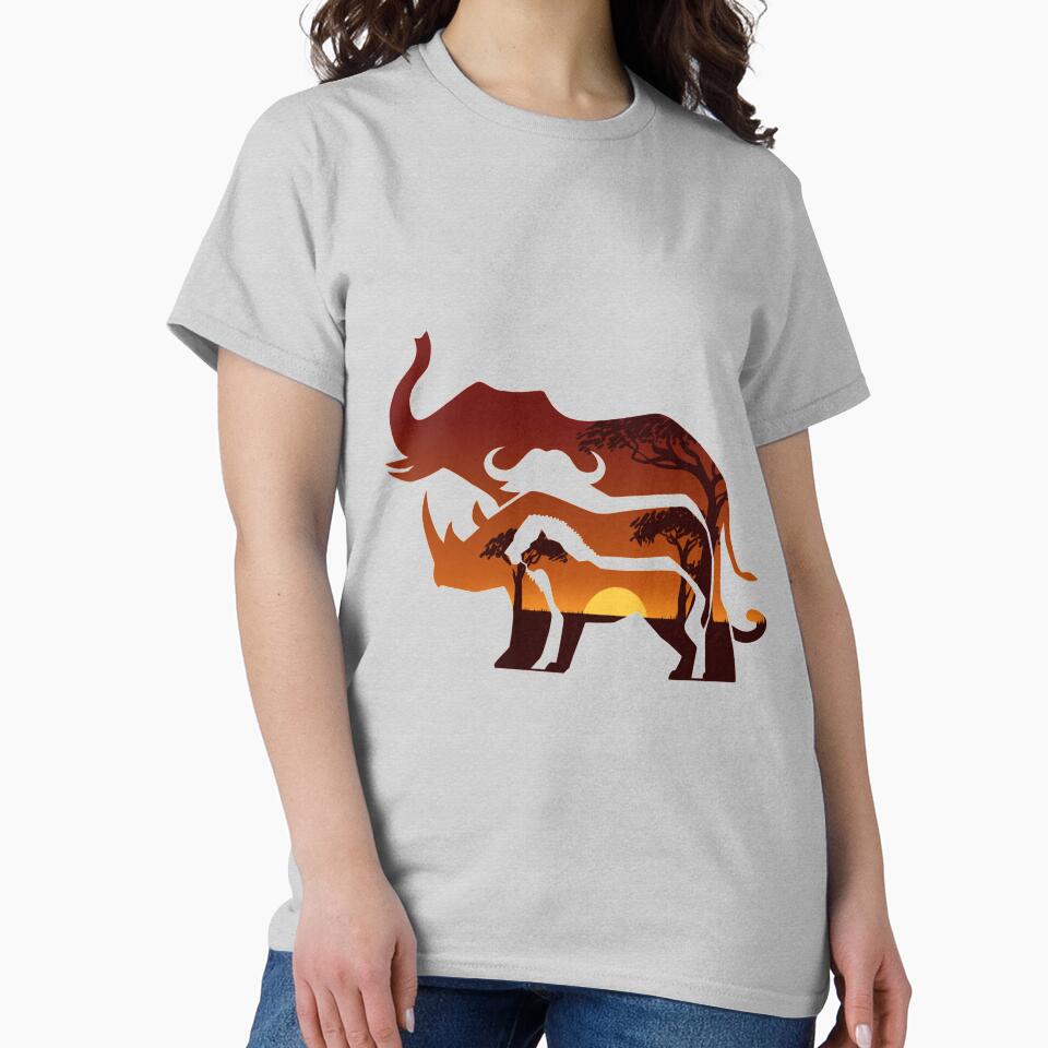 Africa's Big Five Animals Silhouettes by CherryTrabbit